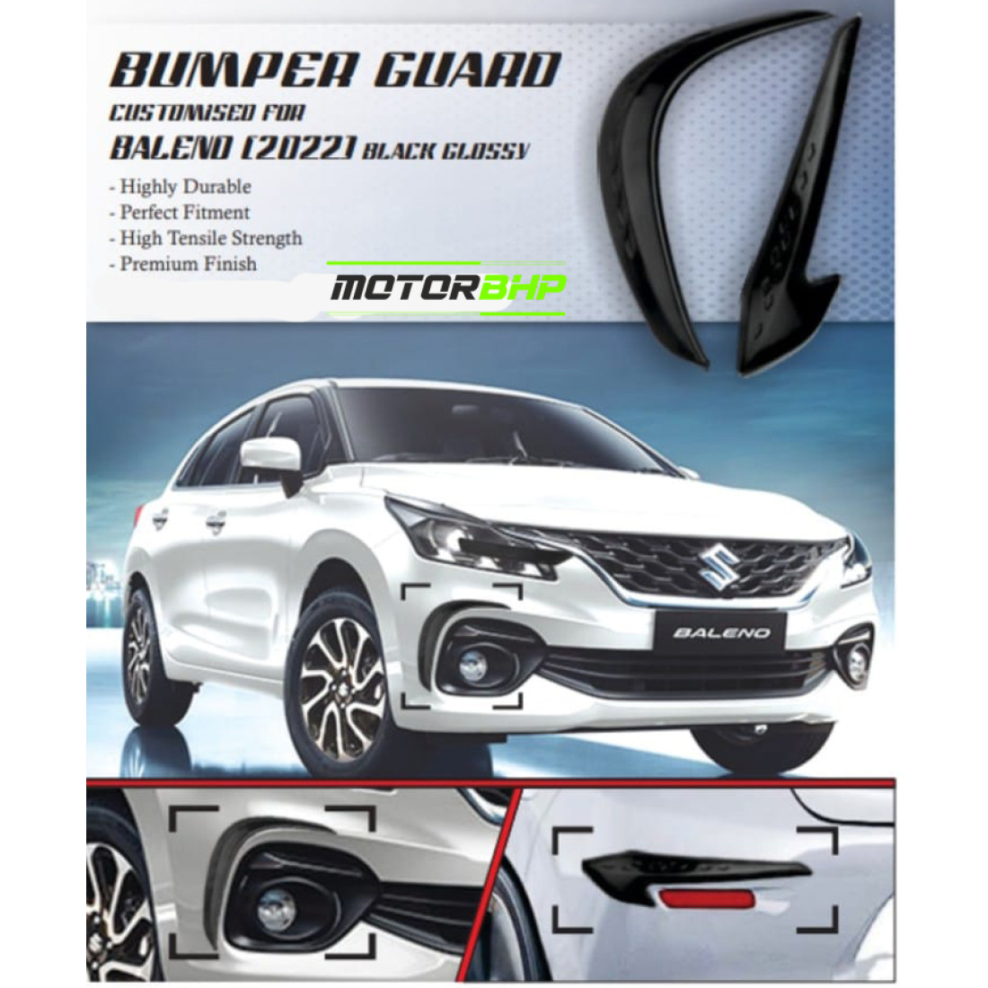 Buy Maruti Suzuki Baleno Car Bumper Guard Chrome Accessories